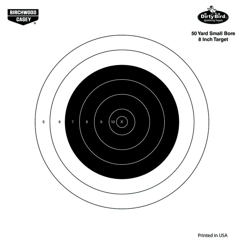 Targets Birchwood Casey Tagboard BIR 35815          DIRTYBRD 8"50YD SM BORE    25PK